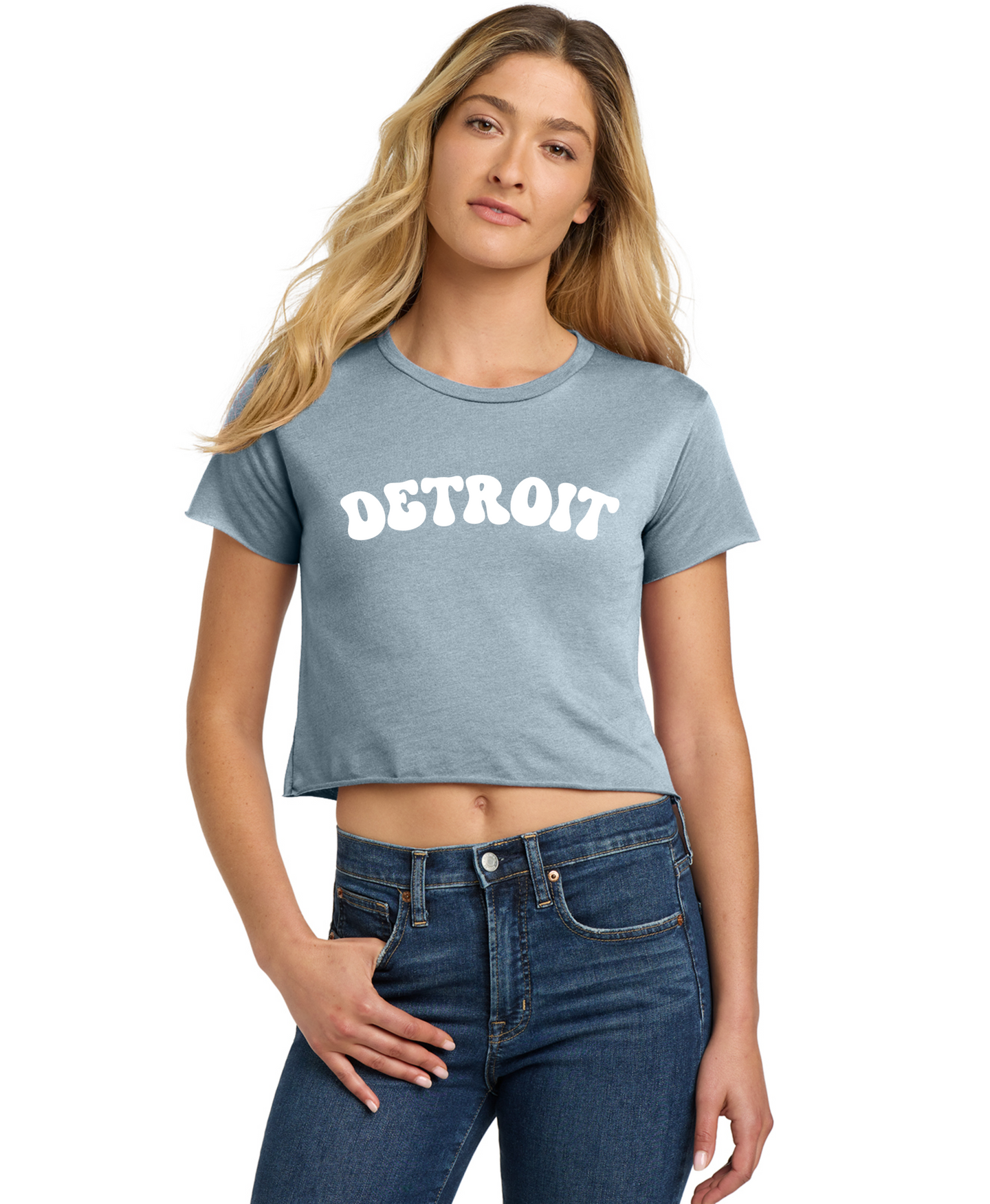 Ladies Detroit Bubble Cali Crop Shirts