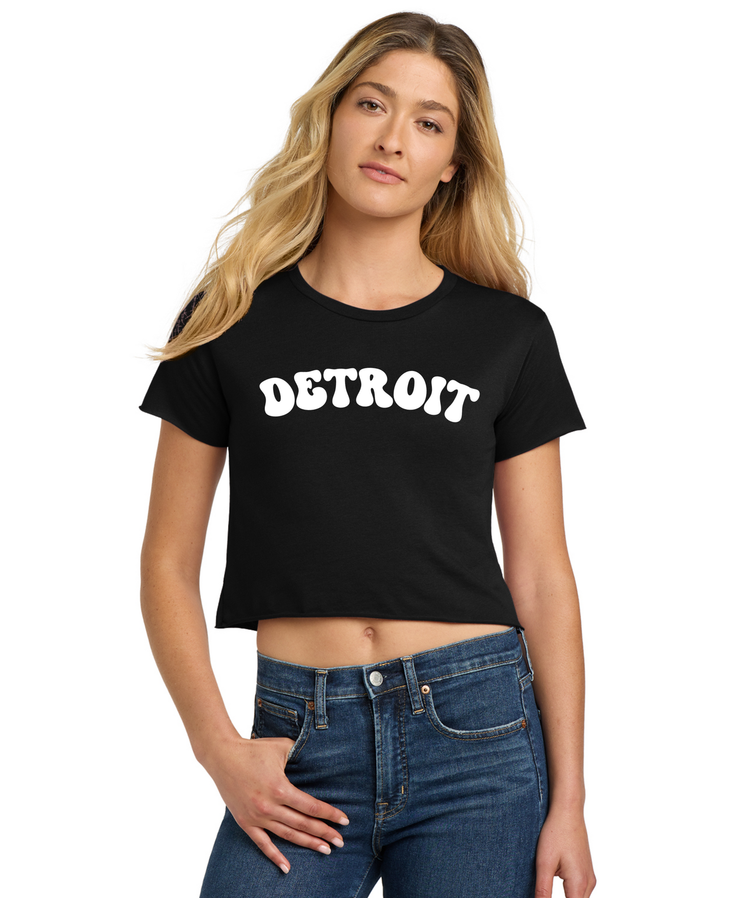 Ladies Detroit Bubble Cali Crop Shirts
