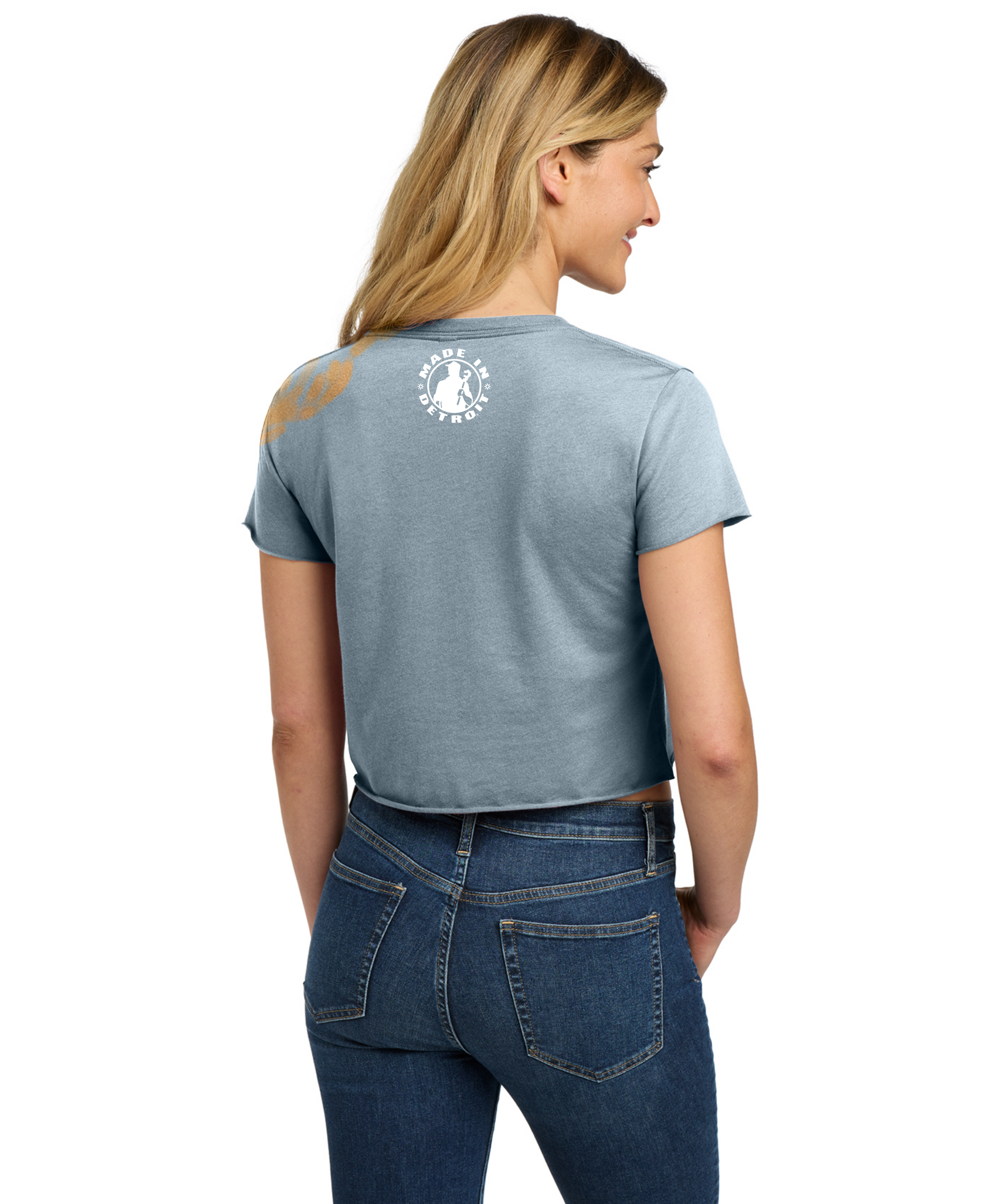 Ladies Detroit Bubble Cali Crop Shirts