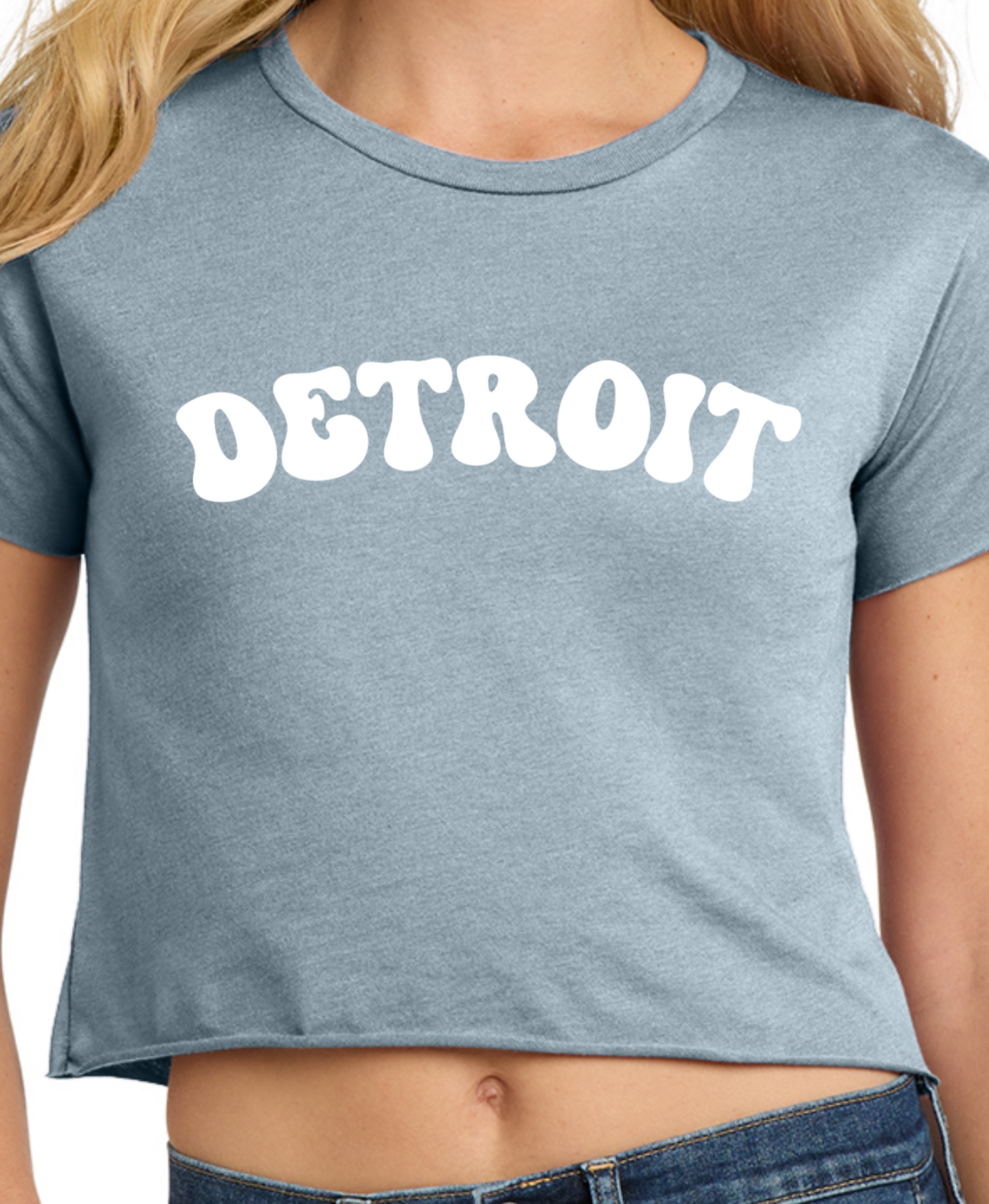 Ladies Detroit Bubble Cali Crop Shirts