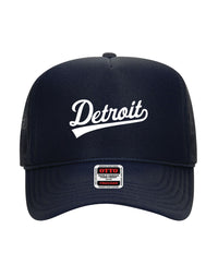 Detroit Script Foam Trucker