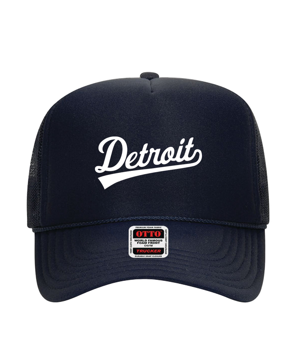 Detroit Script Foam Trucker