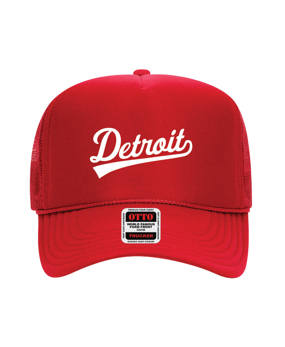 Detroit Script Foam Trucker
