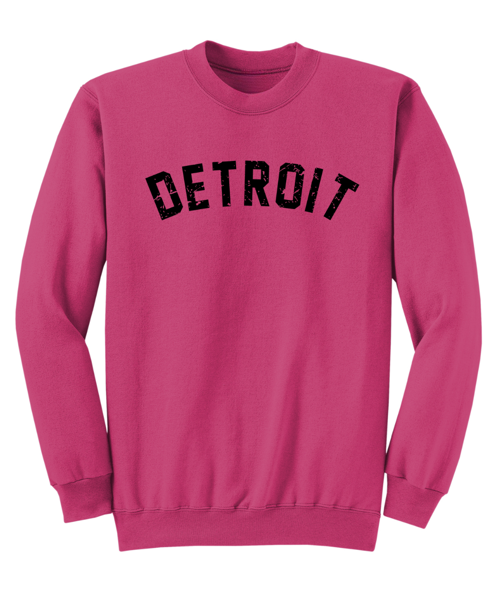 Ladies Detroit Arch/Roots Sangria Crewneck