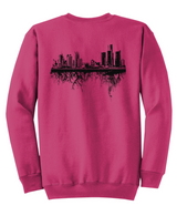 Ladies Detroit Arch/Roots Sangria Crewneck