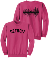 Ladies Detroit Arch/Roots Sangria Crewneck
