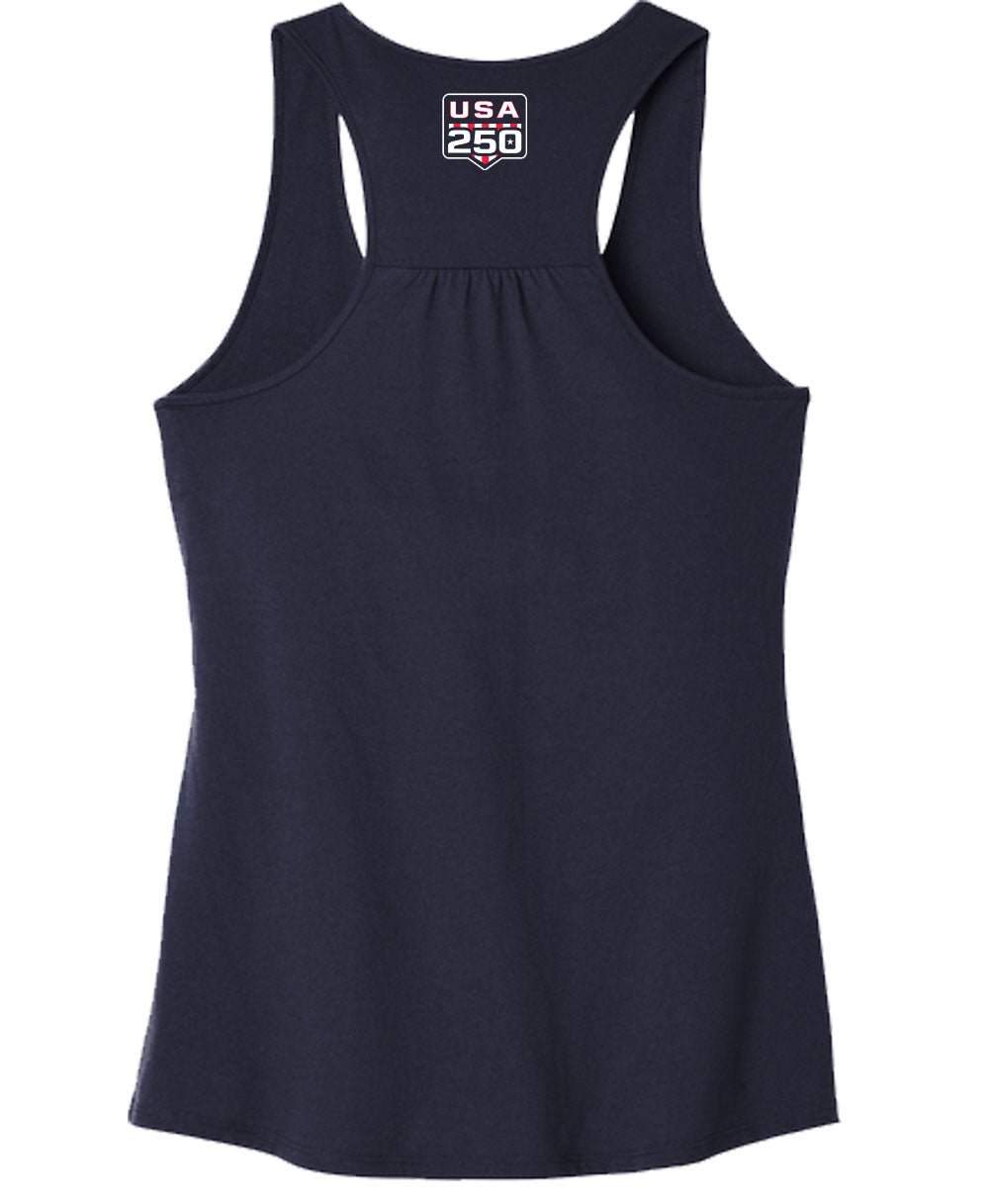 Ladies Shifter Stars Navy Racerback Tank