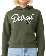 DETROIT SCRIPT ROSIE Crop Hoodies - SMALL