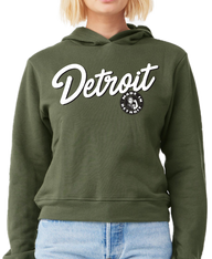 DETROIT SCRIPT ROSIE Crop Hoodies - SMALL