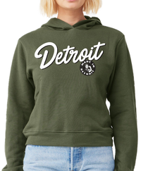 DETROIT SCRIPT ROSIE Crop Hoodies - SMALL