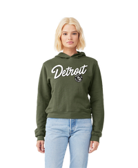 DETROIT SCRIPT ROSIE Crop Hoodies - SMALL