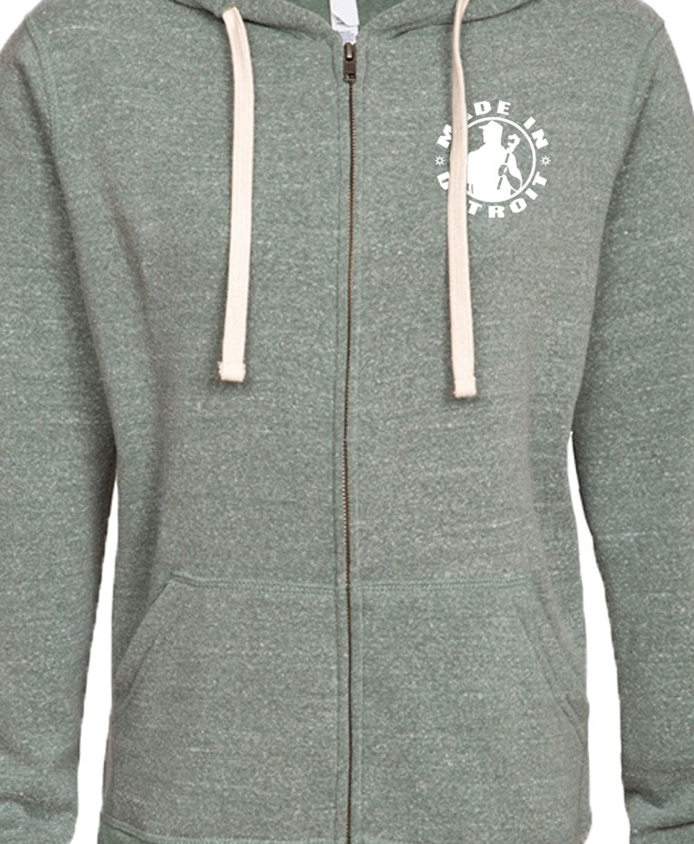 Ladies MID Green Triblend Zip-Up