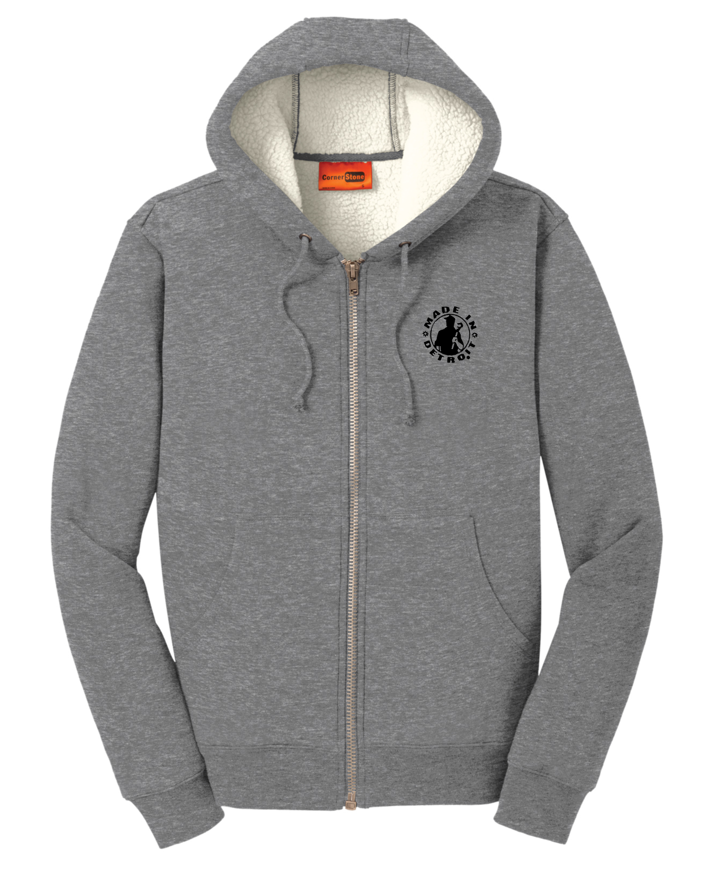 MID Heavyweight Sherpa Lined Grey Zip Up
