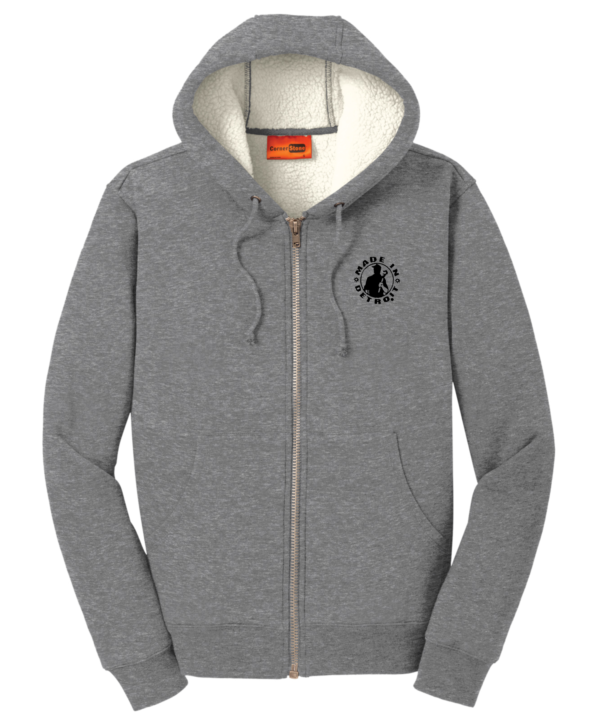 MID Heavyweight Sherpa Lined Grey Zip Up