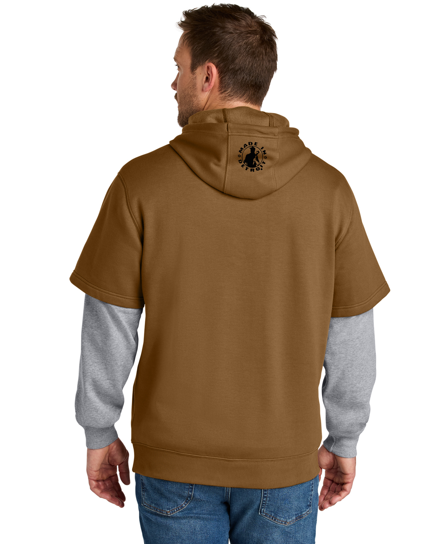 Detroit Brown Layered Hoodie