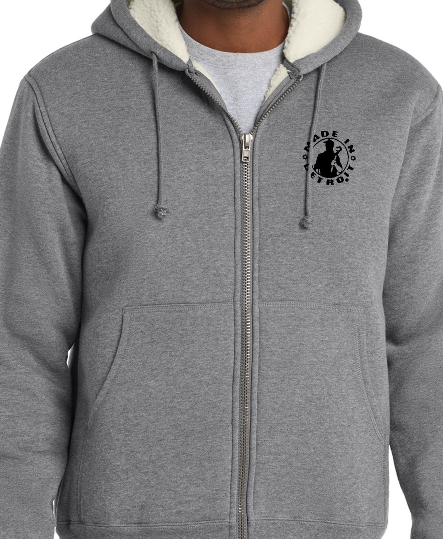 MID Heavyweight Sherpa Lined Grey Zip Up
