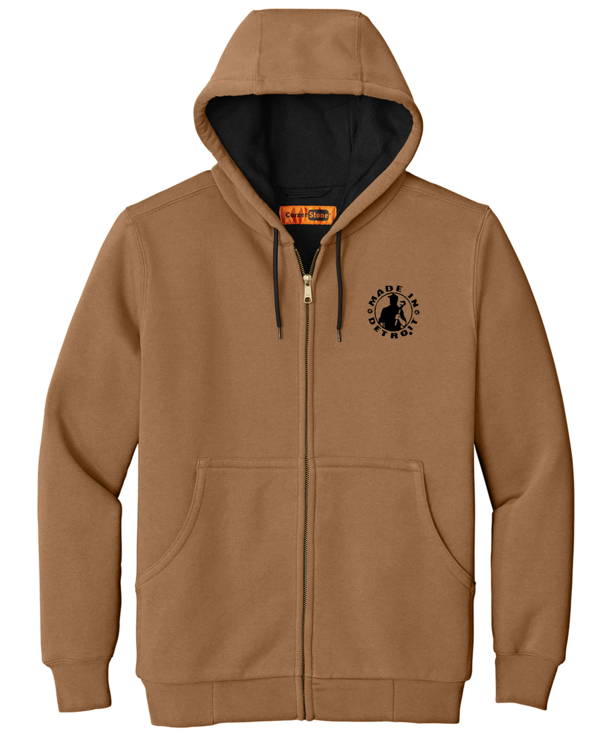 MID Heavyweight Thermal Lined Brown Zip Up