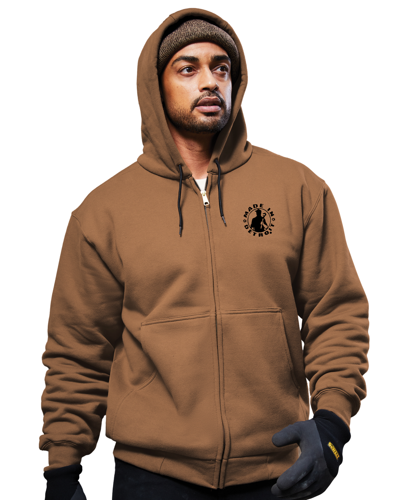 MID Heavyweight Thermal Lined Brown Zip Up
