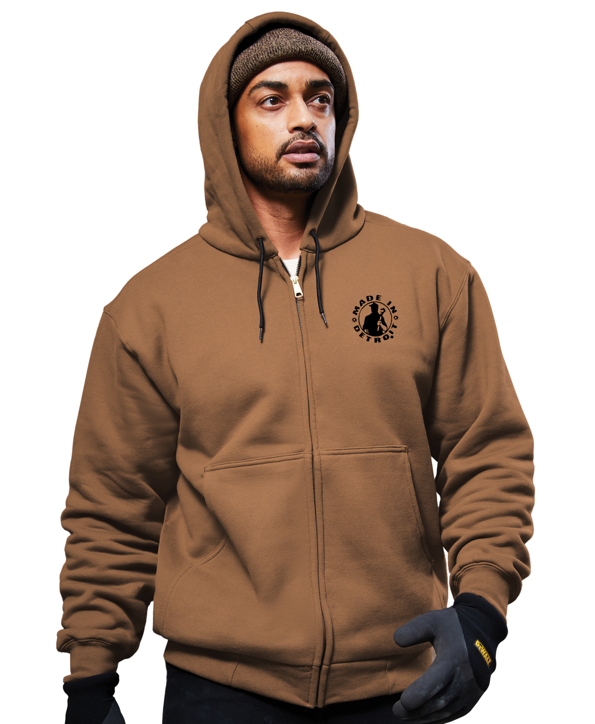MID Heavyweight Thermal Lined Brown Zip Up