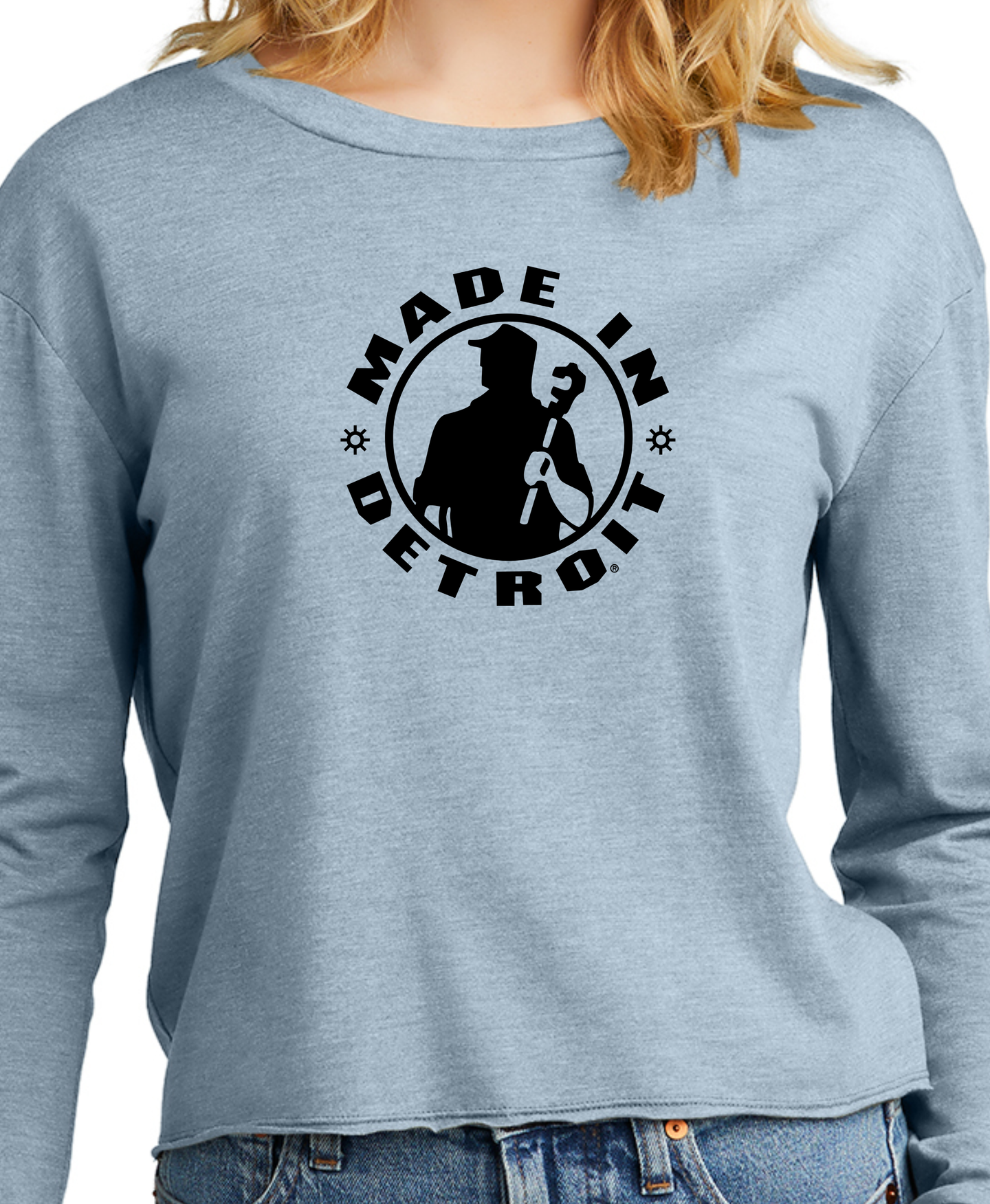 Ladies Crop MID Premium Triblend Long Sleeve Shirt