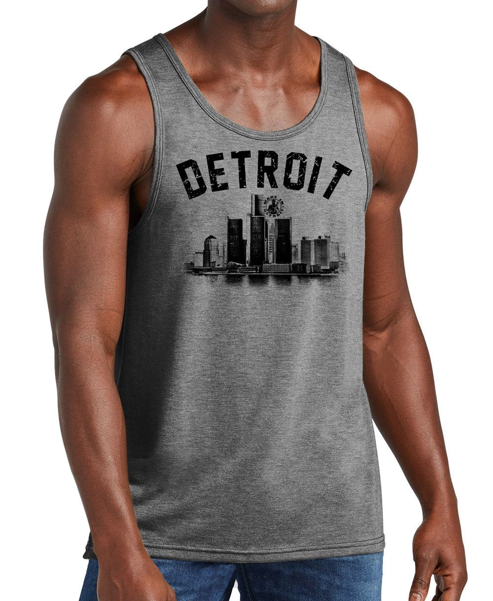 Men's Detroit Arch Skyline Tri-Blend Tanks