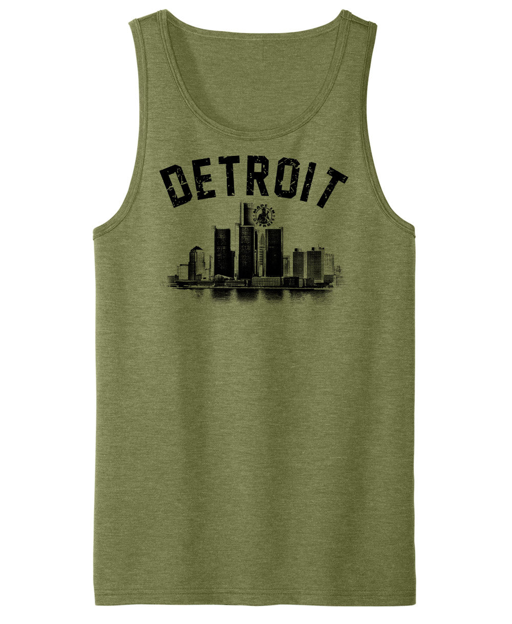 Men's Detroit Arch Skyline Tri-Blend Tanks