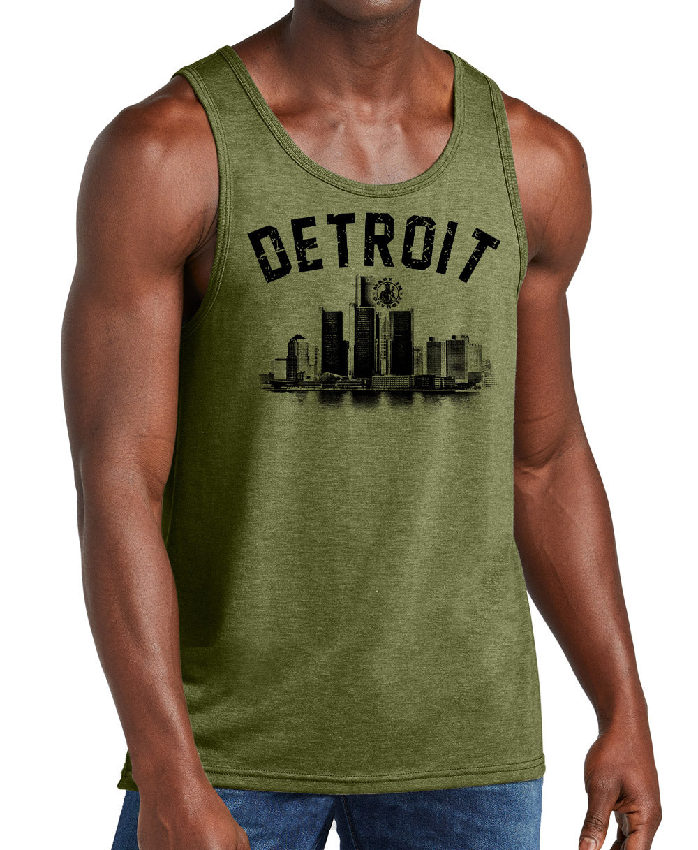 Men's Detroit Arch Skyline Tri-Blend Tanks