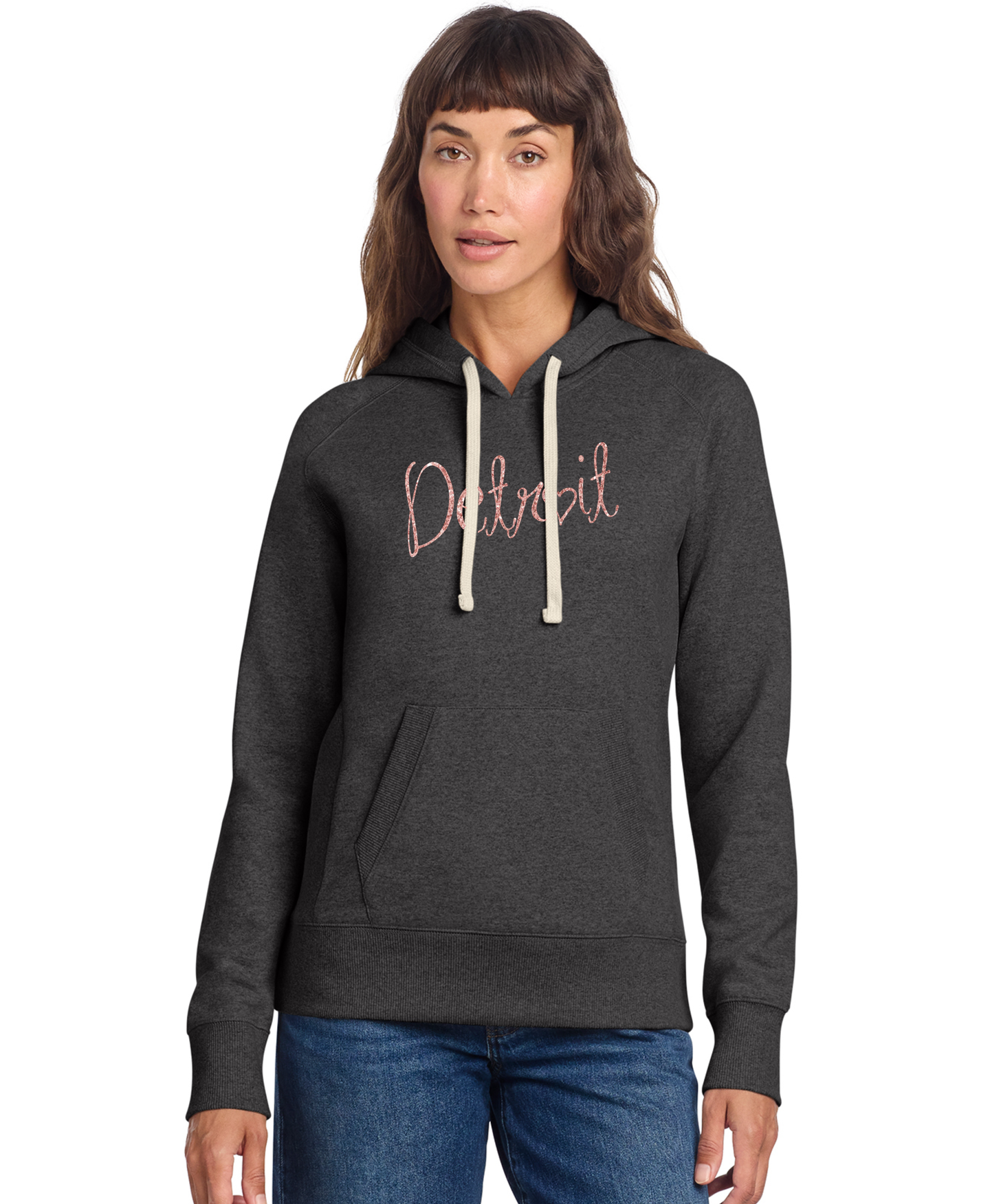 Rose Gold Detroit Script Hoodies