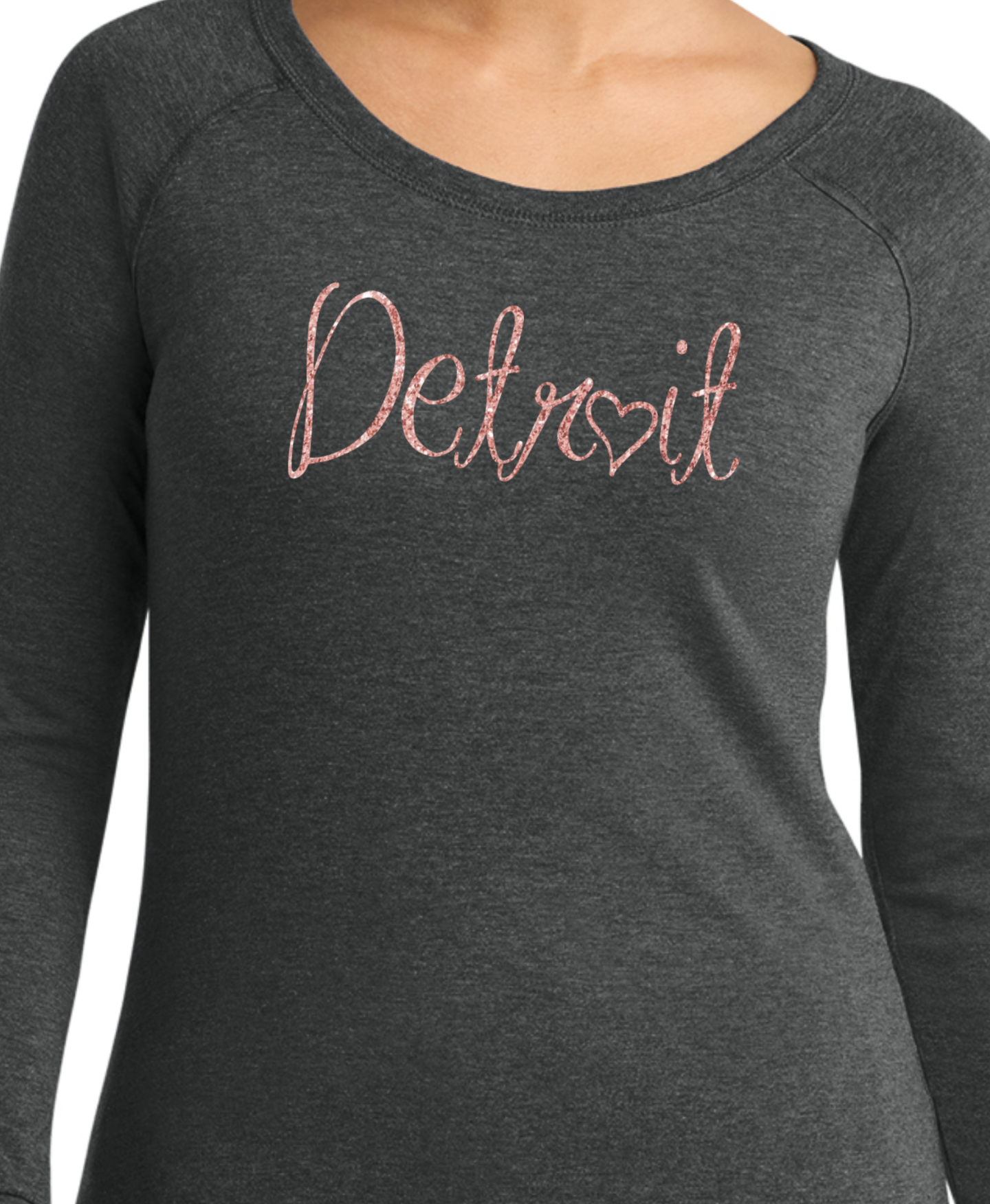 Rose Gold Detroit Script Long Sleeve Tunics