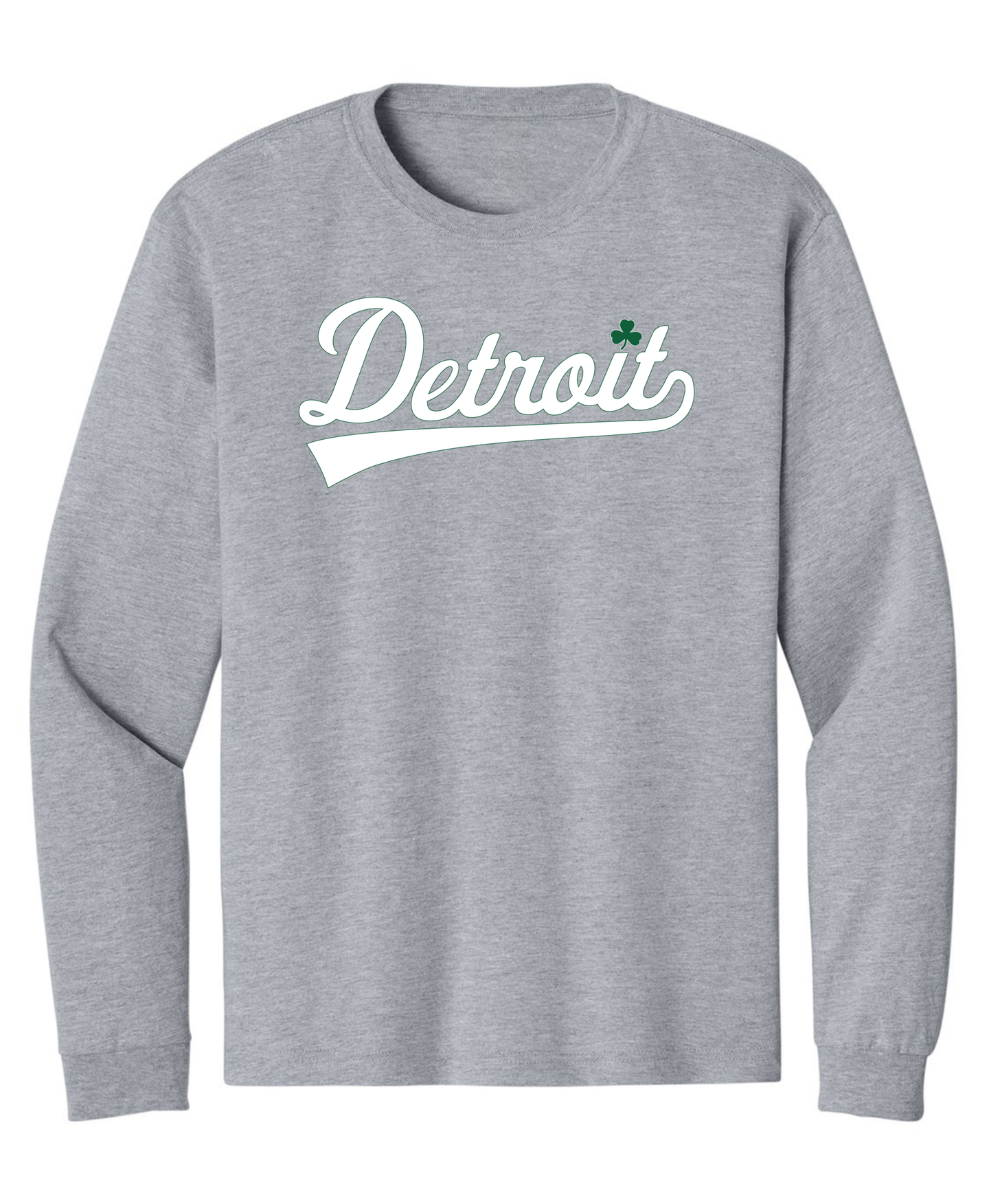 Unisex Detroit Tail Script Clover Heavyweight Long Sleeves