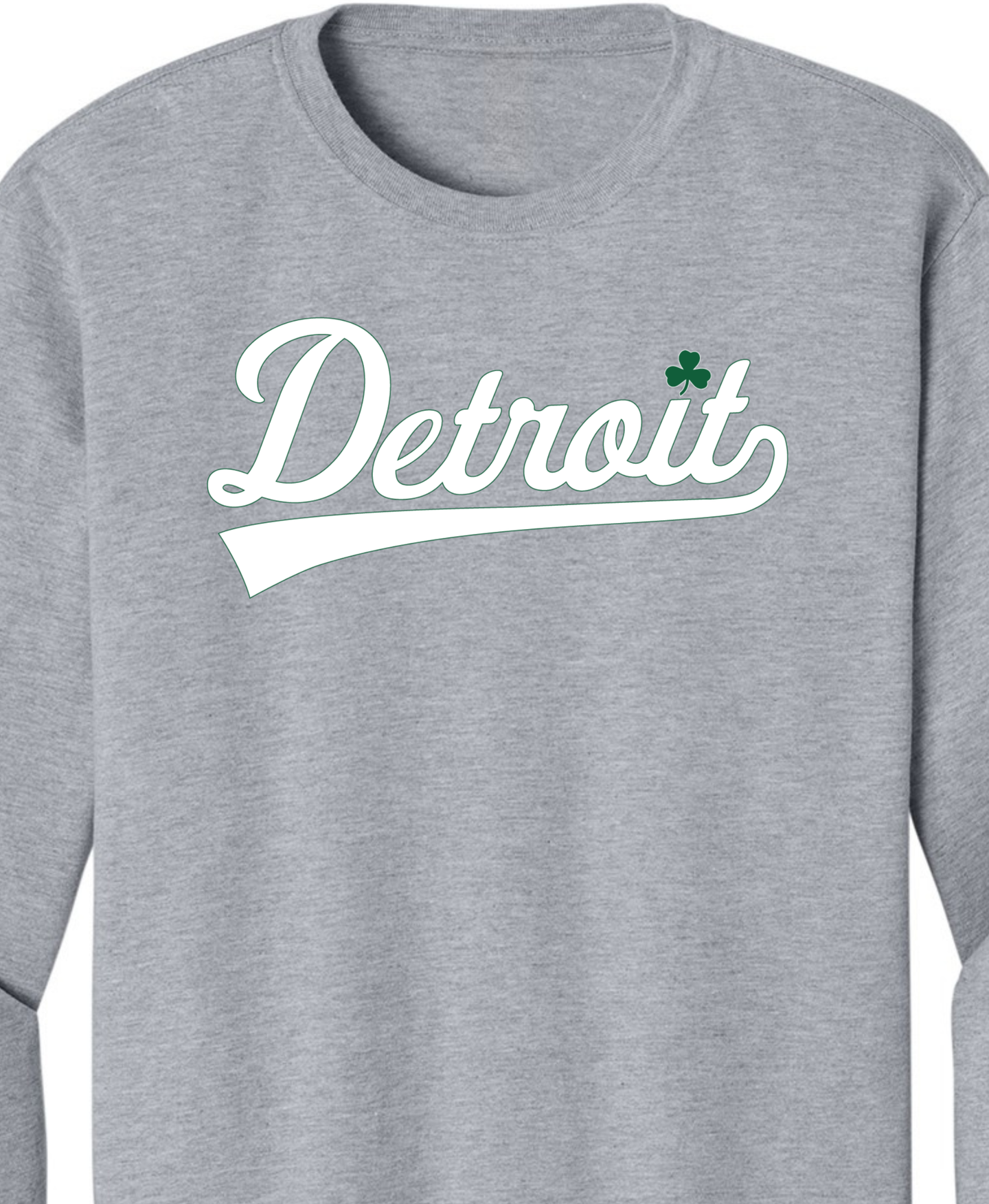 Unisex Detroit Tail Script Clover Heavyweight Long Sleeves