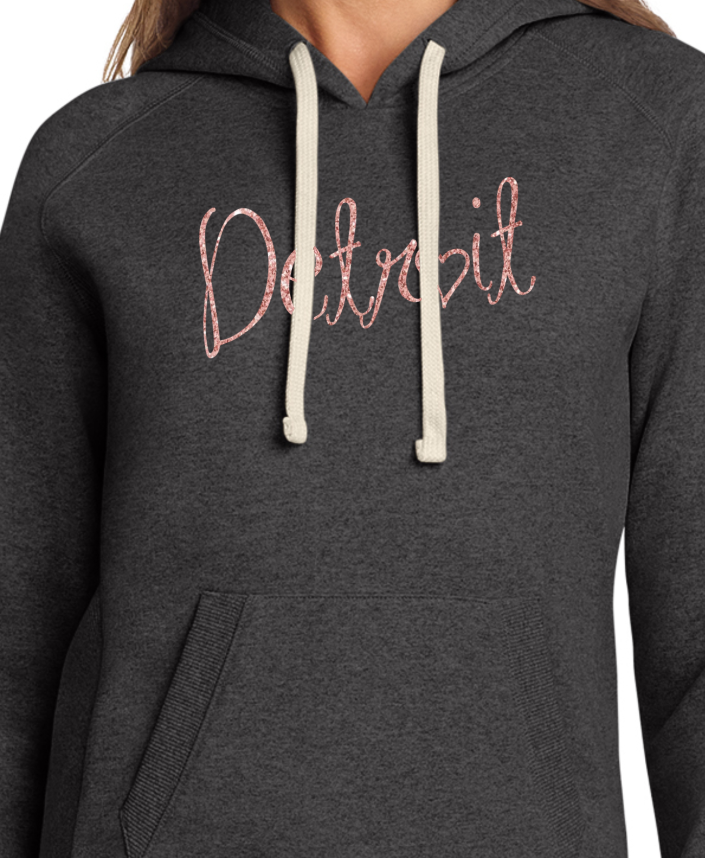 Rose Gold Detroit Script Hoodies
