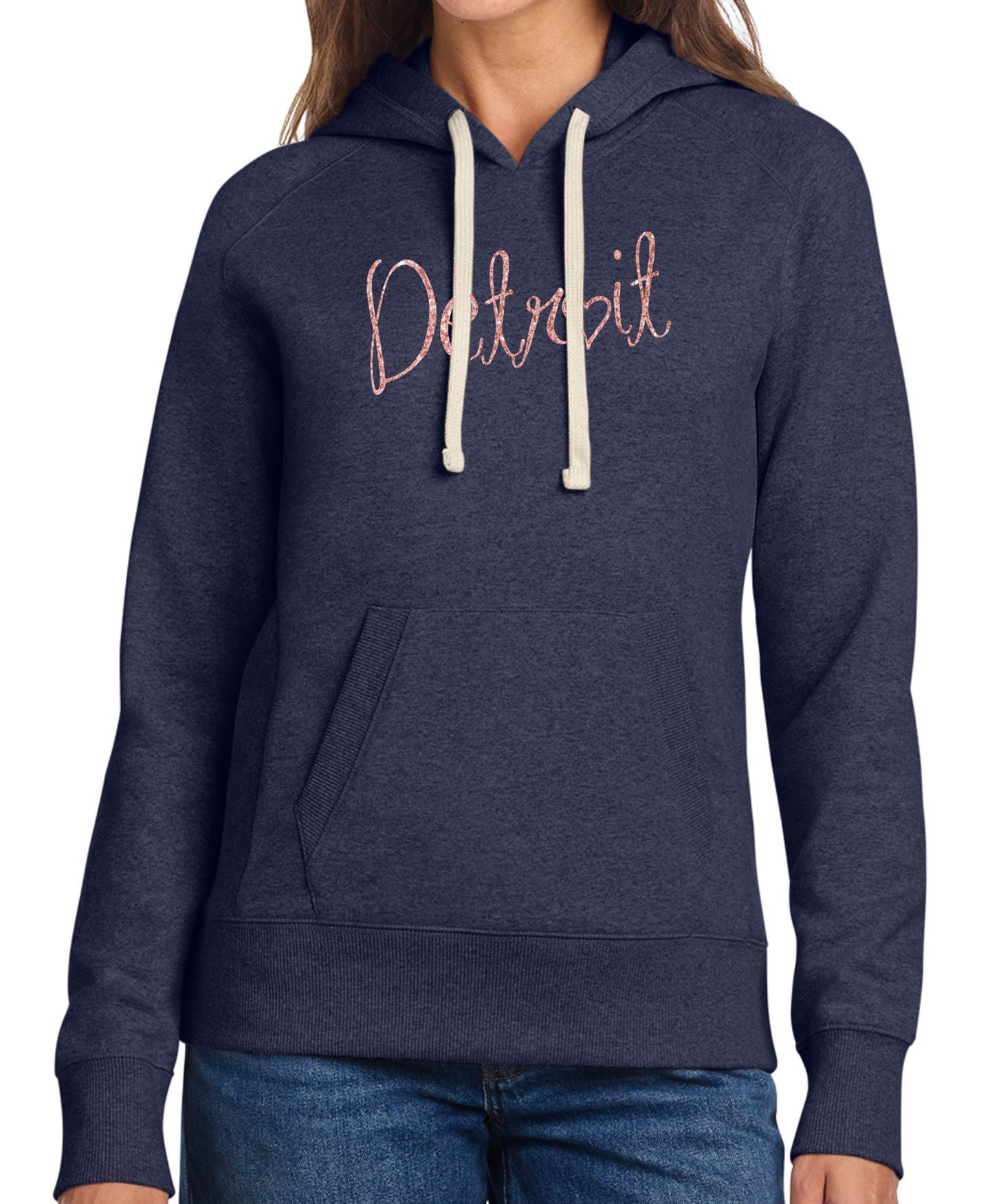 Rose Gold Detroit Script Hoodies