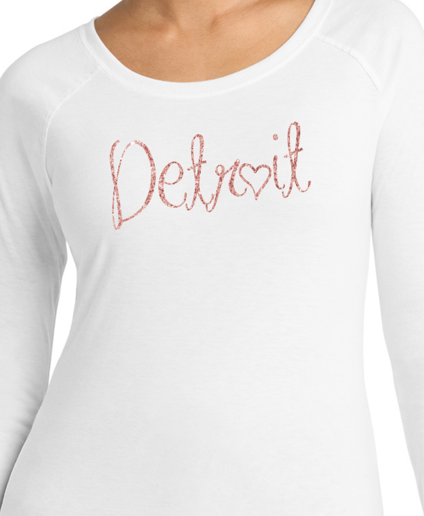 Rose Gold Detroit Script Long Sleeve Tunics