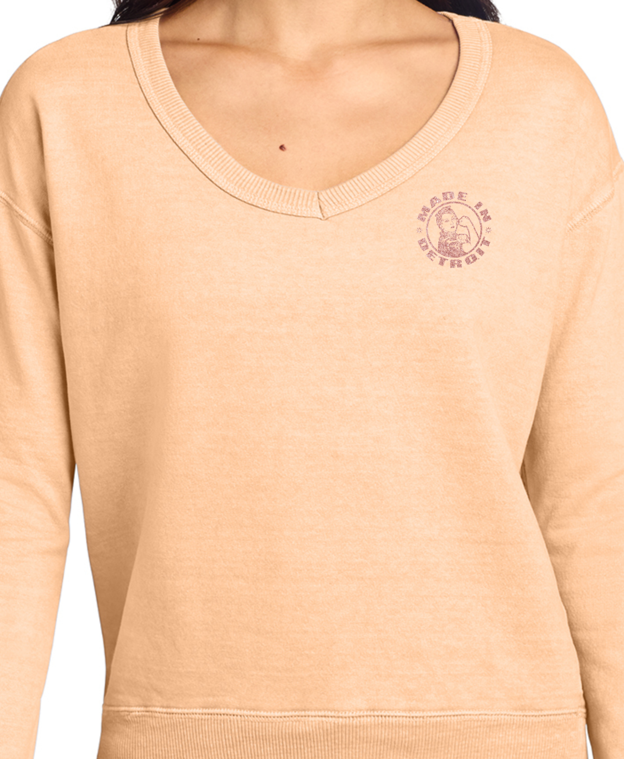 Ladies Rosie Beach Wash V-Neck Sweatshirt