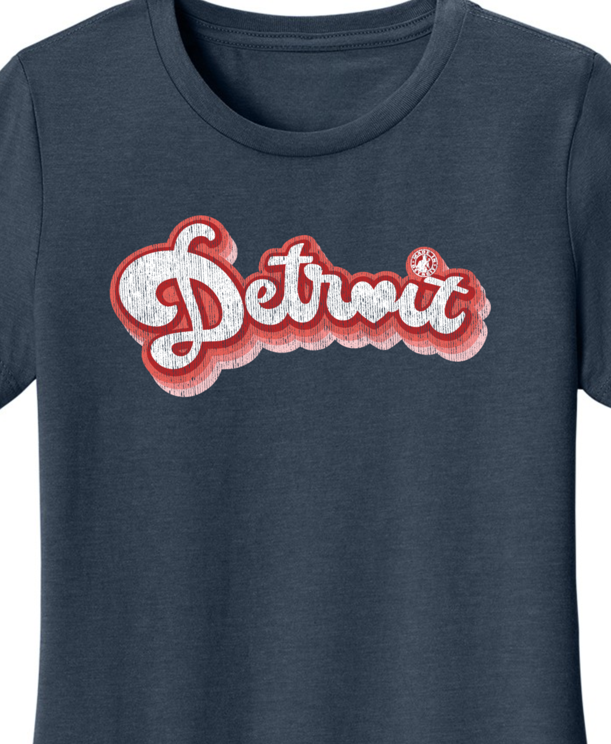 Ladies Detroit Heart Bubble Shirts