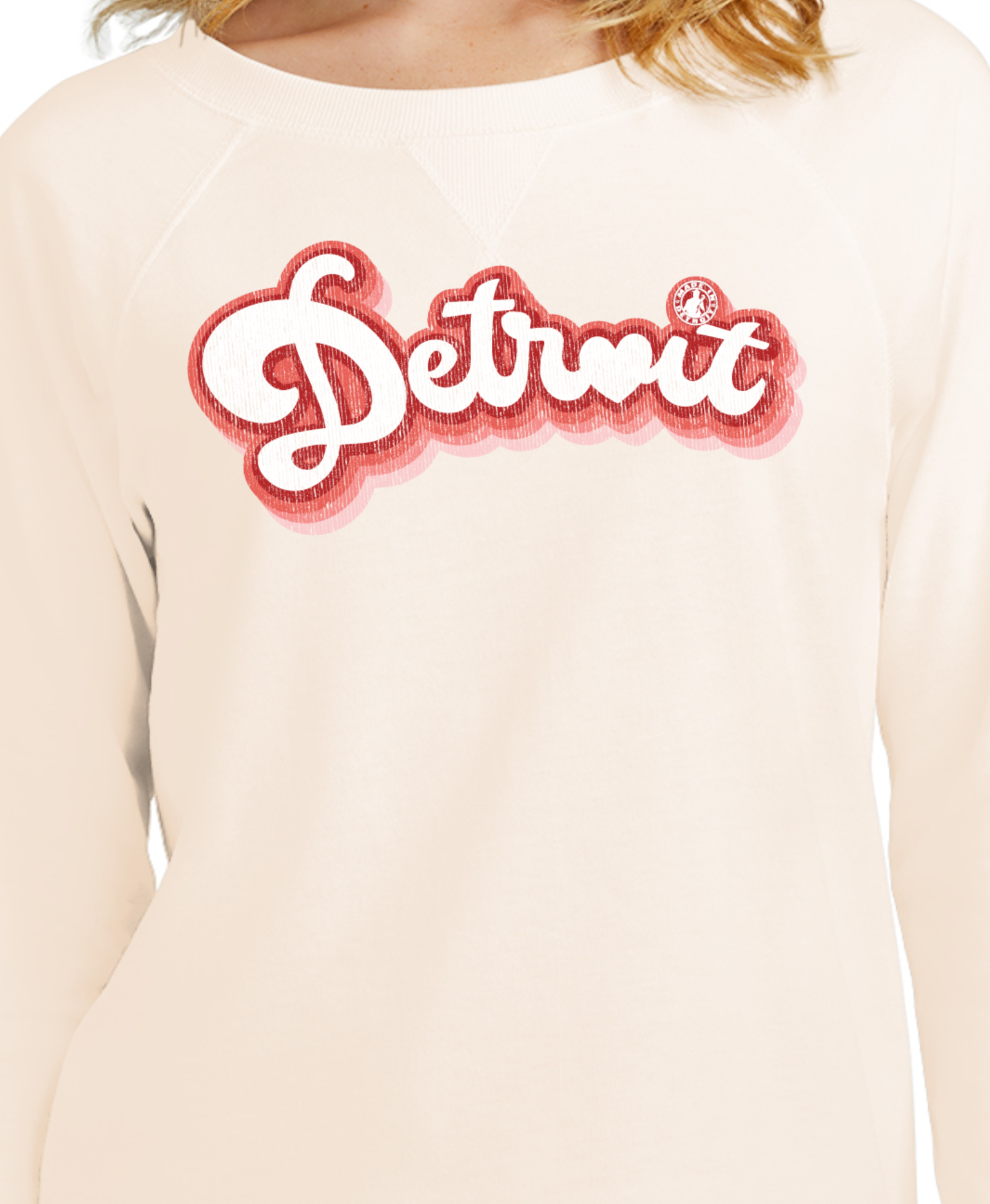Ladies Detroit Heart Bubble Featherweight Long Sleeves