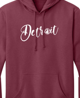Ladies MID Detroit Curvy Script Hoodies
