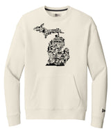 New Era Michigan Collage Pocket Crewneck