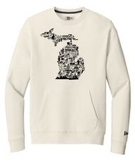 New Era Michigan Collage Pocket Crewneck