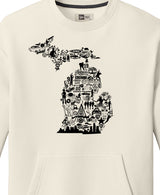 New Era Michigan Collage Pocket Crewneck