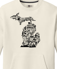 New Era Michigan Collage Pocket Crewneck