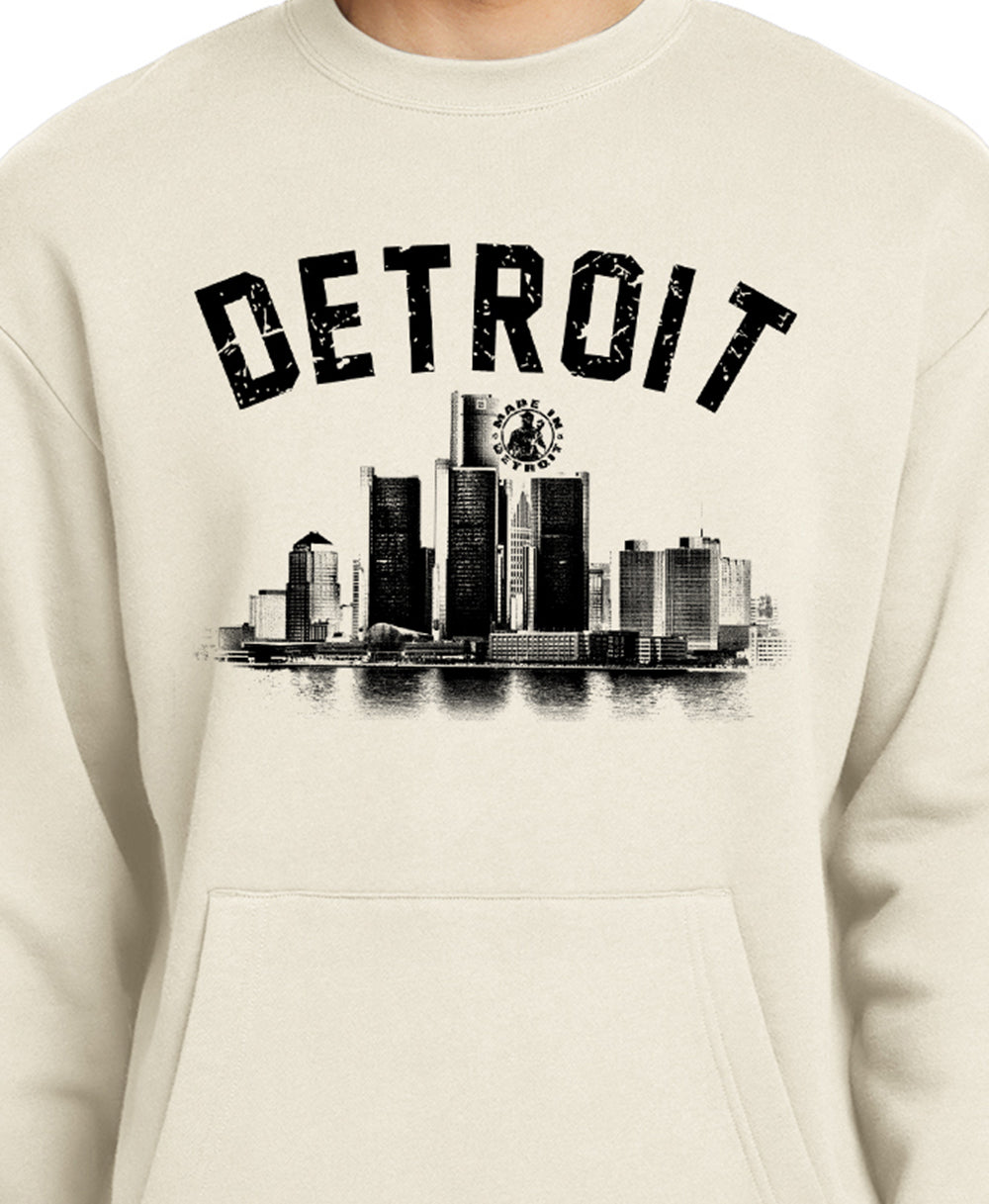 New Era Detroit Arch Skyline Pocket Crewneck