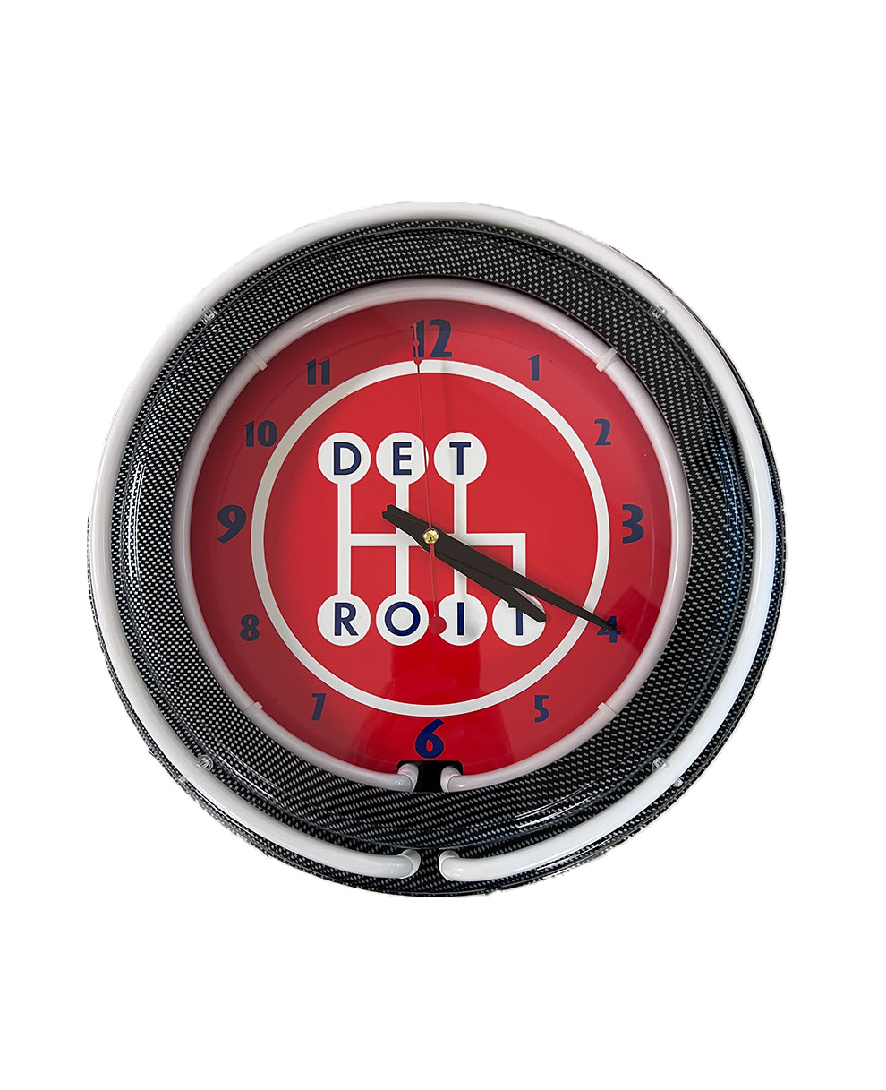 Double Neon Wall Clock – Made In Detroit