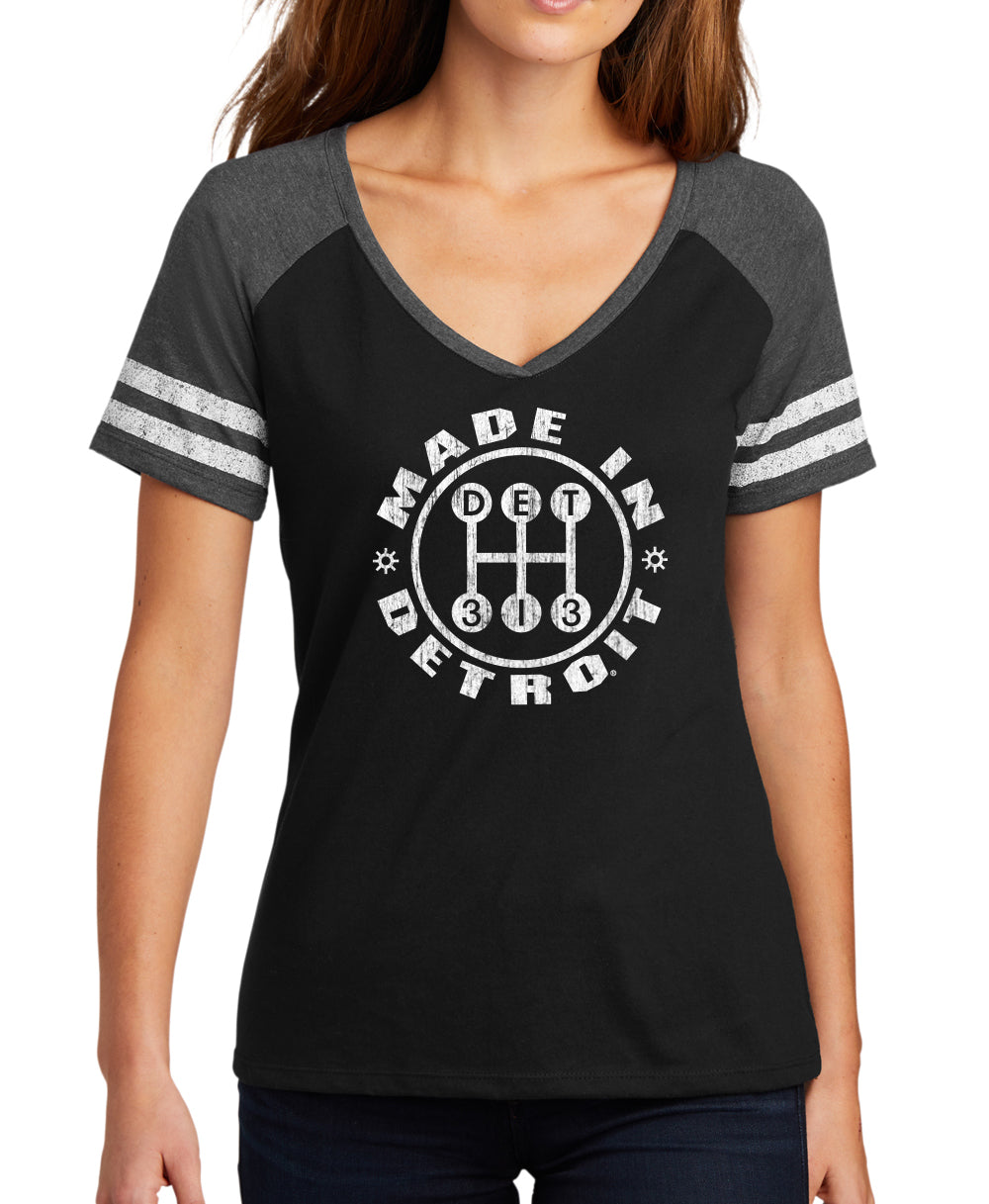 Ladies 313 Shifter Varsity V-Neck