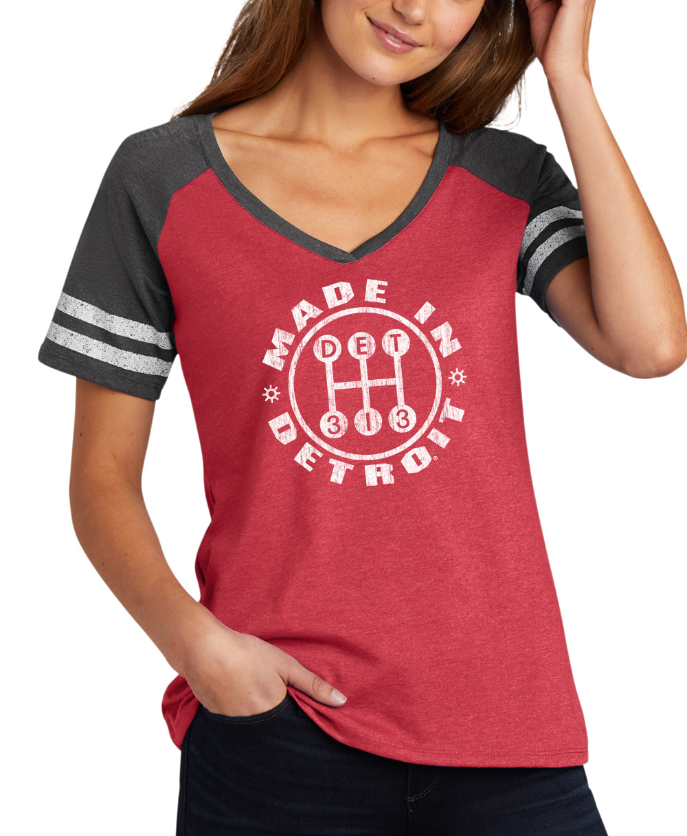 Ladies 313 Shifter Varsity V-Neck