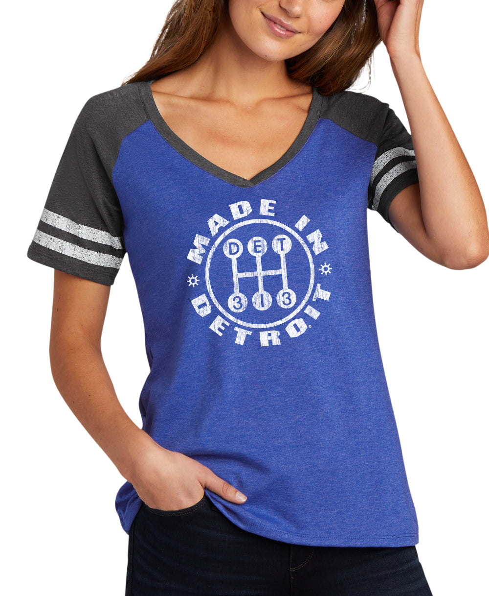 Ladies 313 Shifter Varsity V-Neck