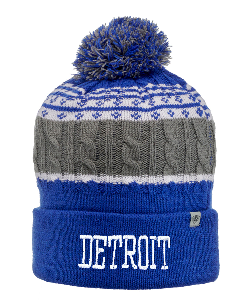 Detroit Knit Pom Beanie