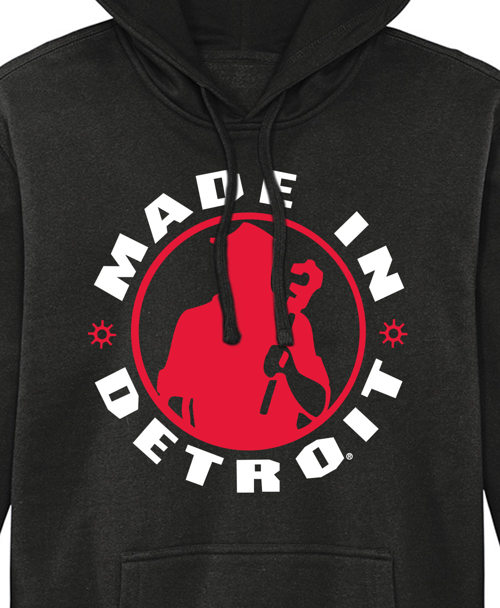  Distressed Detroit D Lettering Design Pullover Hoodie : Sports  & Outdoors