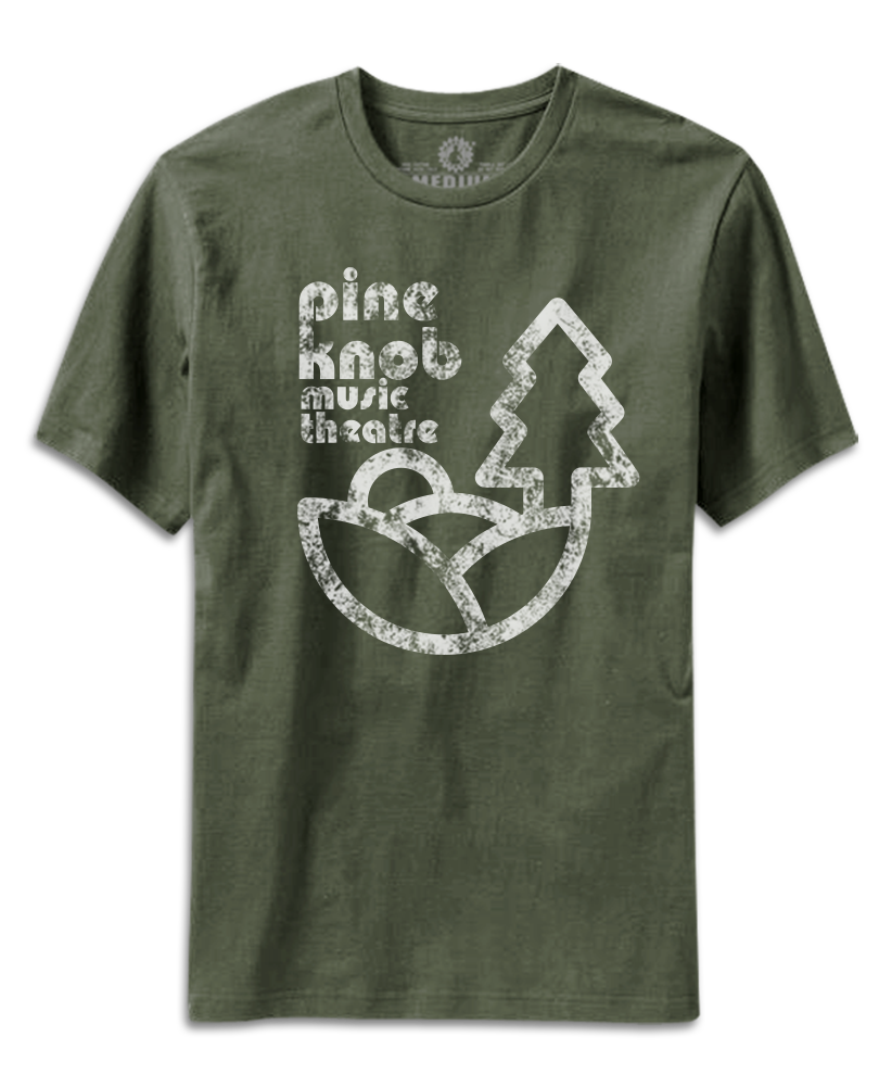 Pine Knob Music Theatre Print on Olive Green T-shirt